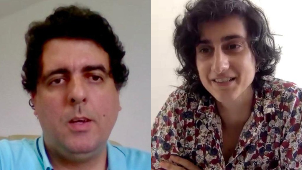 O DPG Rafson Ximenes em conversa pela internet com a pesquisadora Maria-Fátima Santos