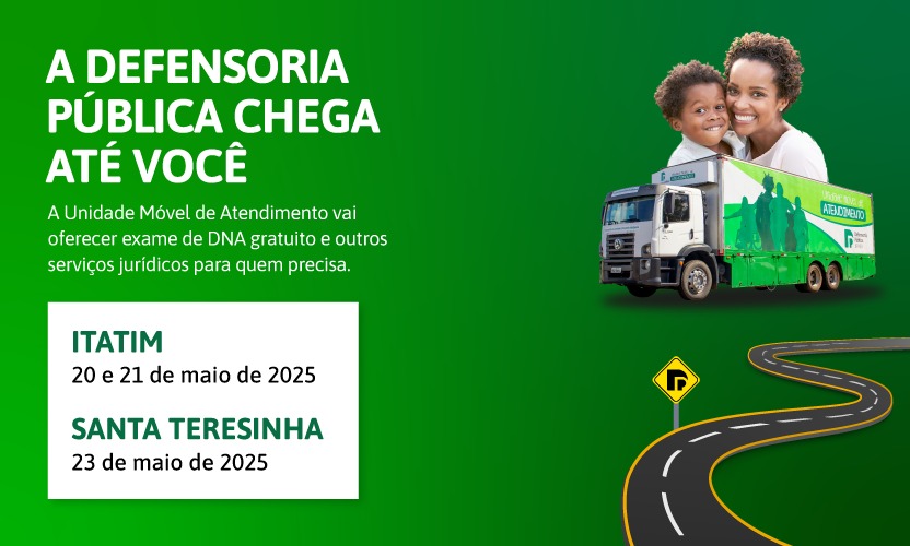 Unidade Móvel da Defensoria leva atendimento jurídico gratuito a Itatim e Santa Teresinha a partir de 20 de maio