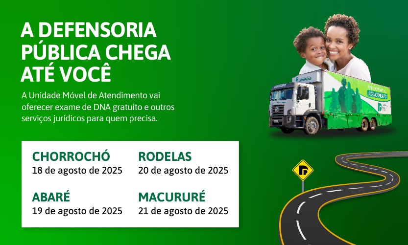 Serviços da Defensoria chegam ao norte do estado com a Unidade Móvel de Atendimento