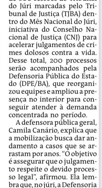 Atuação no Mês do Júri é destaque na mídia